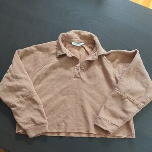 Hippie Rose Tan Collared Sweater